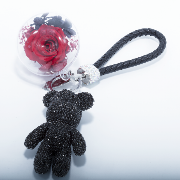 TheCharmingEye Flower Bear Keychain