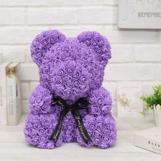 purple rose bear