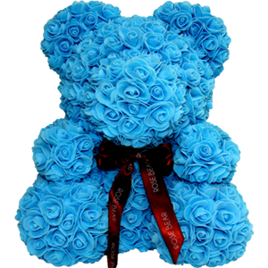 Classic Blue Rose Bear 70cm
