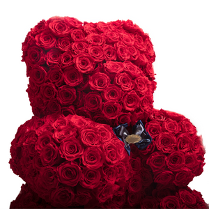 35 Inches Tall Giant Red Preserved Rose Bear | Local Delivery/Pickup Only