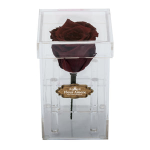 RED PRESERVED ROSE | PETITE ACRYLIC ROSE BOX