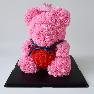 Crown Princess Pink Rose Bear 40 cm