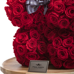 15 Inches Tall Giant Red Preserved Rose Bear | Local Delivery/Pickup Only