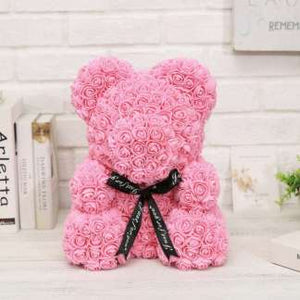 Classic Pink Rose Bear 40cm