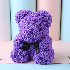 Classic Purple Rose Bear 70cm