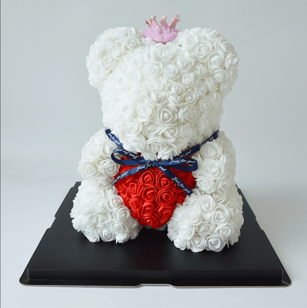 Rose bear with crown sales