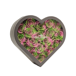 SPRING PRESERVED ROSES | MEDIUM HEART CLASSIC GREY BOX