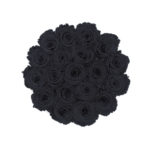 Black Preserved Roses | Small Round White Luxury Rose Box