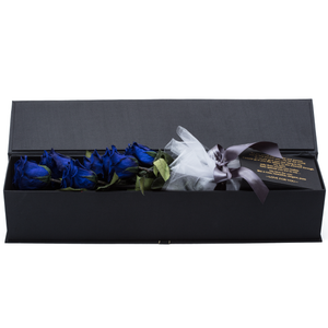 The Only Classic | 6 Royal Blue Preserved Long Stem Roses Bouquet